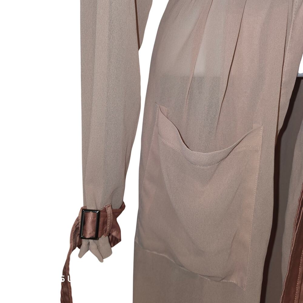Carli Bybel x Missguided blush duster with satin belt sz 2 EU 34 - Picture 4 of 7